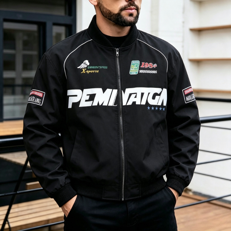 Varsity Jacket Letterman - Neue Herren-Collegejacke mit Vintage-Buchstabenstickerei, Street-Racer-Jacken für