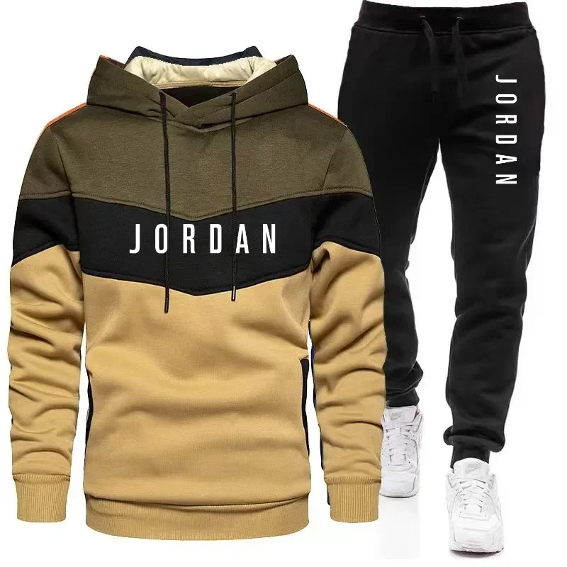 Streetwear Hoodie - Herren Herbst-Winter Grafik-Print Trainingsanzug Set Lässiger