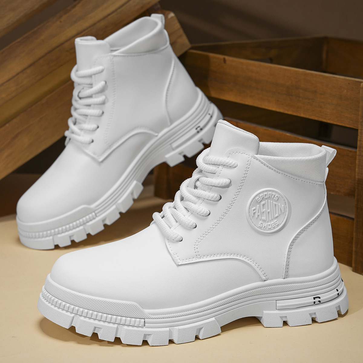 Men'S Fashion For 30 Year Olds - Modische Ganzjahres-Motorradstiefel für Herren, weiß, Herbst