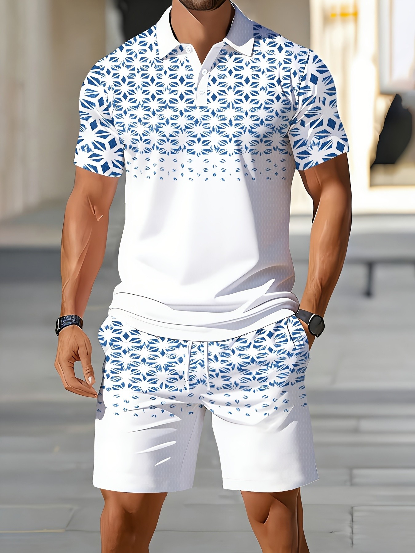 Men'S Fashion Polo - 2026 Sommer Amerikanisches Herren-Poloshirt-Set für Sport