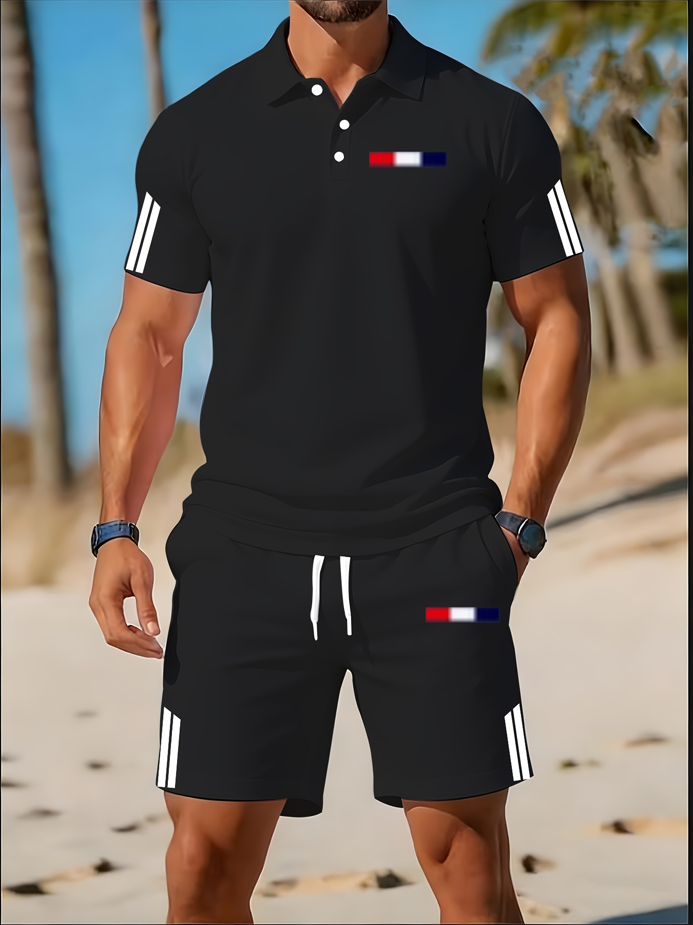 Men'S Fashion Polo - 2026 Sommer Herren-Polo-Shirt-Set – 3D-gedrucktes Design,