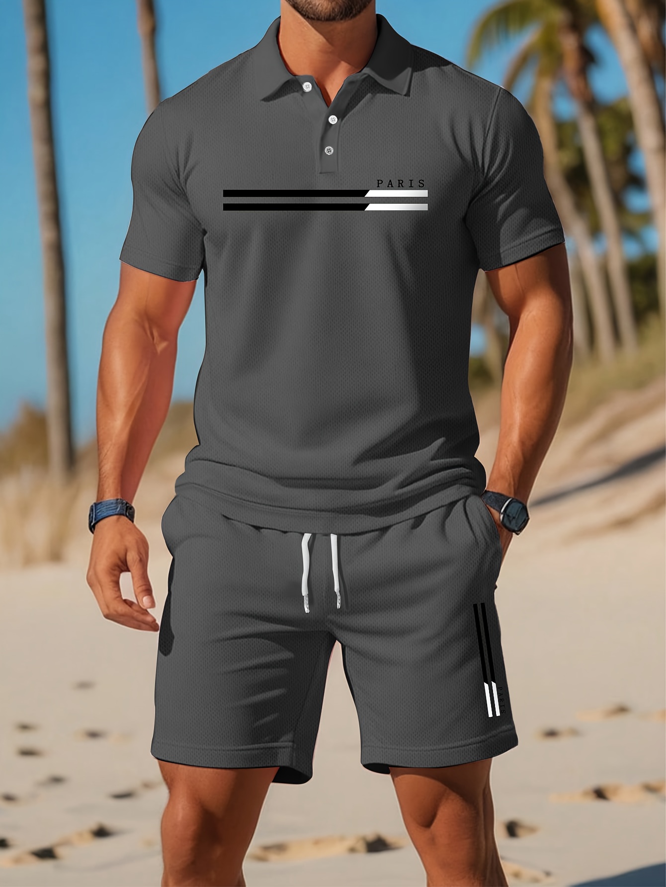 Men'S Fashion Polo - 2026 Sommer Herren-Polo-Set - 3D-Druckmuster -