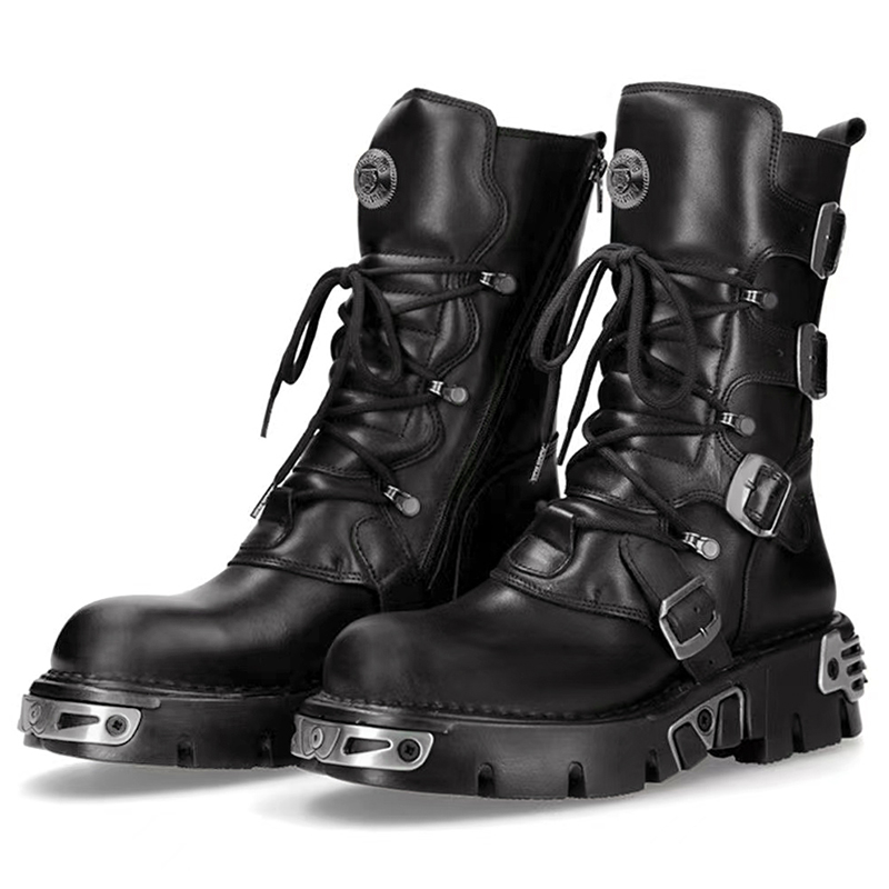 Men'S Fashion For 30 Year Olds - Männer Luxusmode Punk Gothic hohe Motorradstiefel