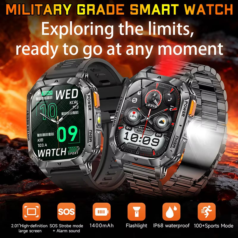Men'S Fashion Week 2026 - 2026 Neue Trendige Taschenlampe Herren Smartwatch