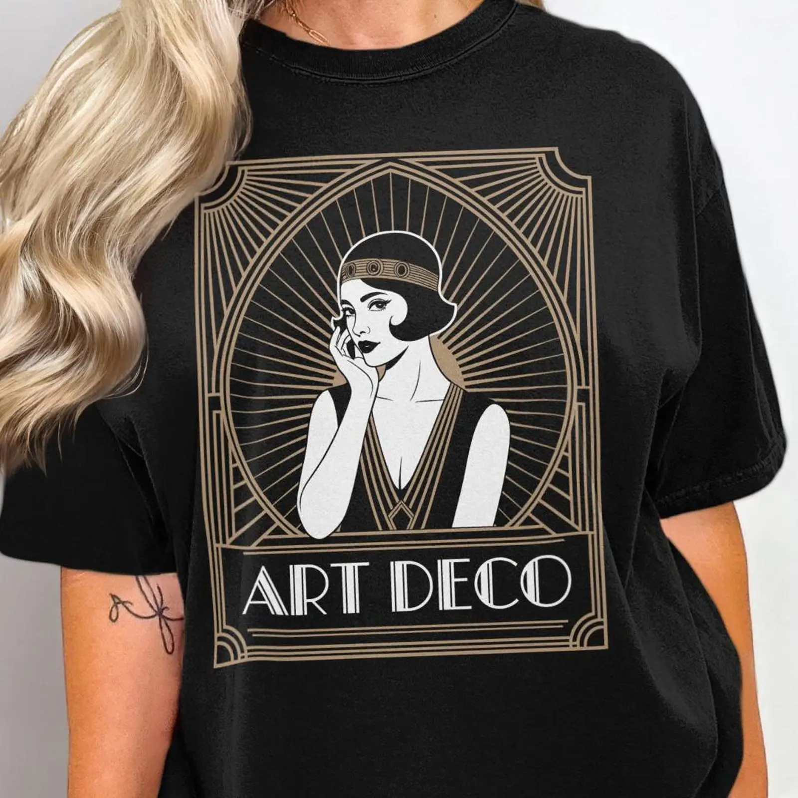 Men'S Fashion Roaring 20S - Art Deco Flapper Girl T-Shirt, Mode