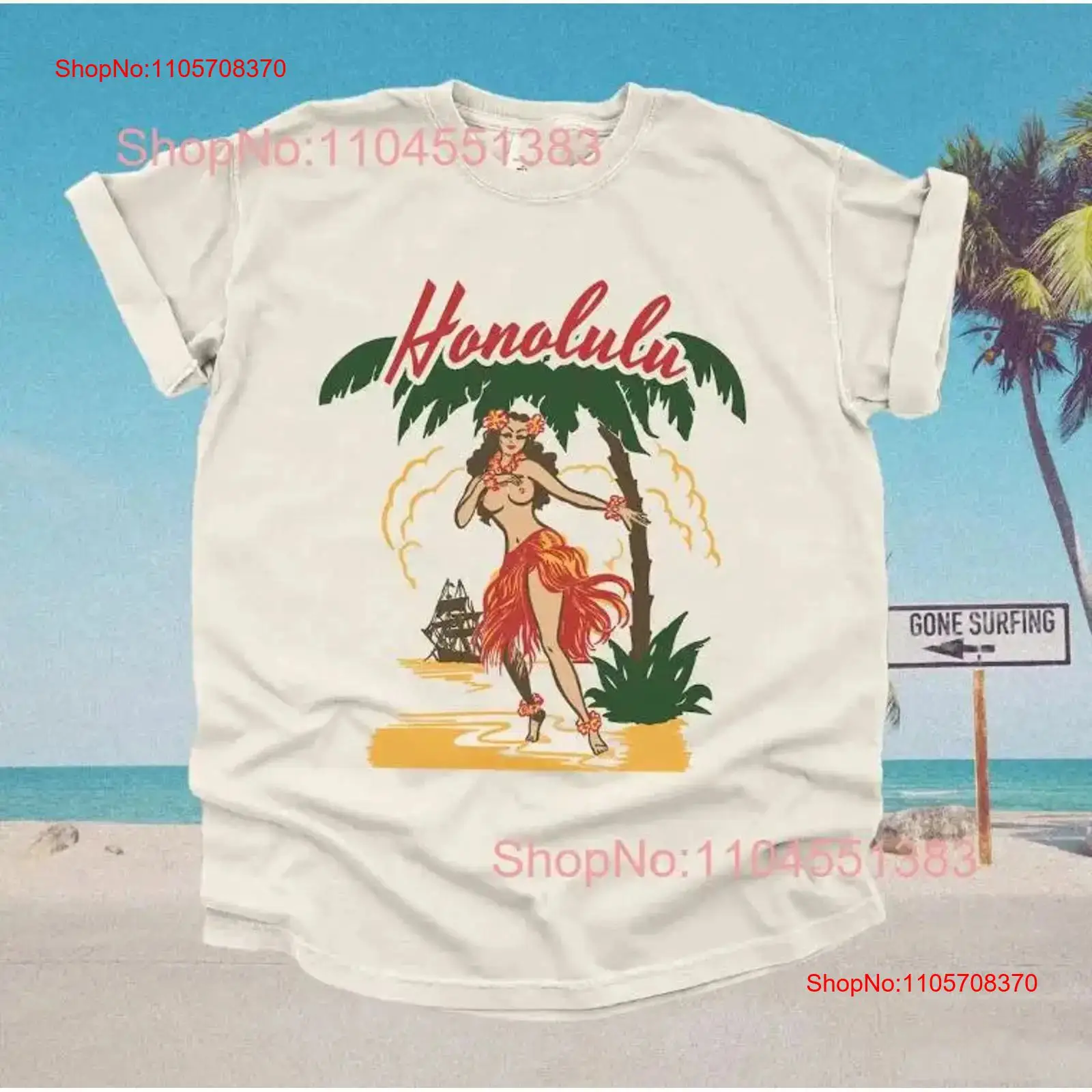 Mens Fashion In The 50S - 50er Jahre Honolulu Hawaiianisches T-Shirt Retro
