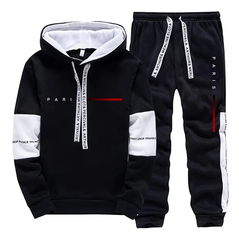 Streetwear Hoodie - Herren-Set Paris Fashion Hoodie und Jogginghose