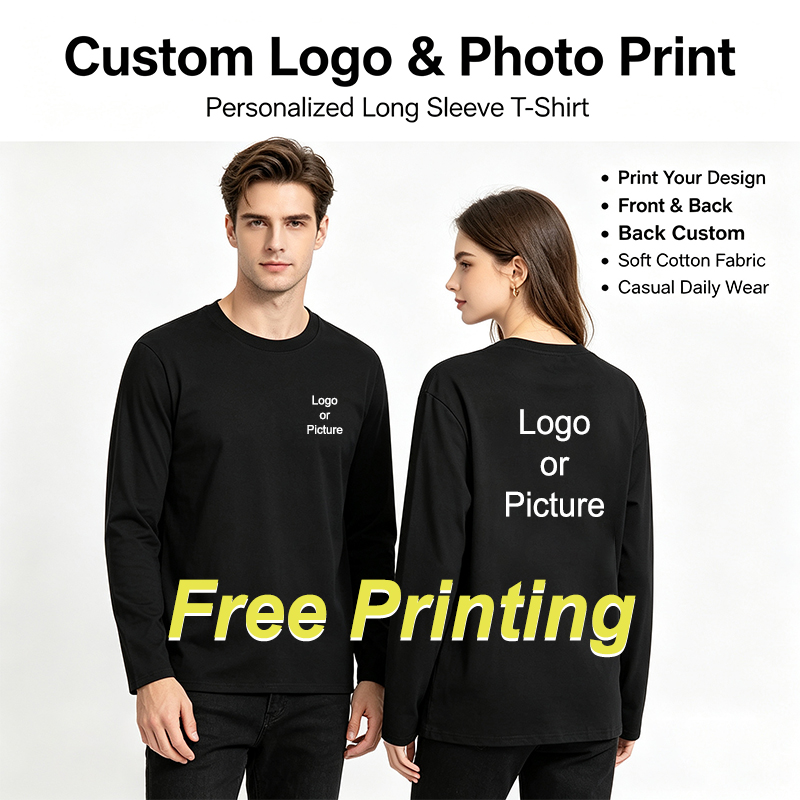 Men'S Fashion T Shirts - Maßgeschneiderte Baumwoll-Langarm-T-Shirts für Herren, modische, bedruckte