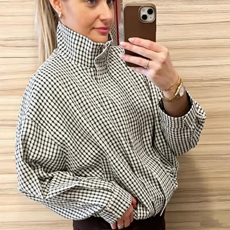 Karierte Bomberjacke für Damen – Varsity Jacket Letterman Bewertung und Preis