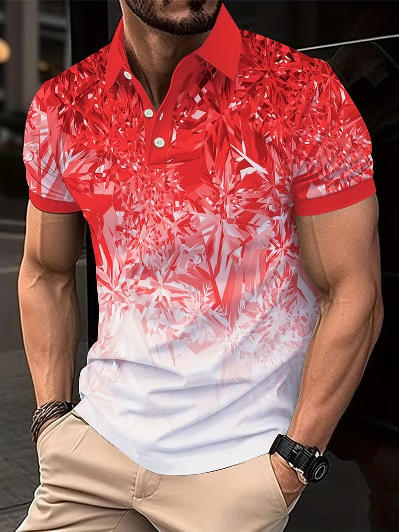 Herren-Poloshirt mit Farbverla – Men'S Fashion Golf Clothing Bewertung und Preis