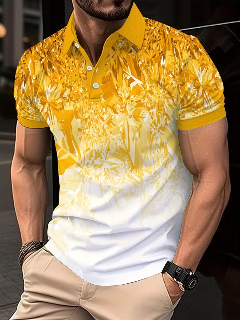Herren-Poloshirt mit Farbverla – Men'S Fashion Golf Clothing Bewertung und Preis