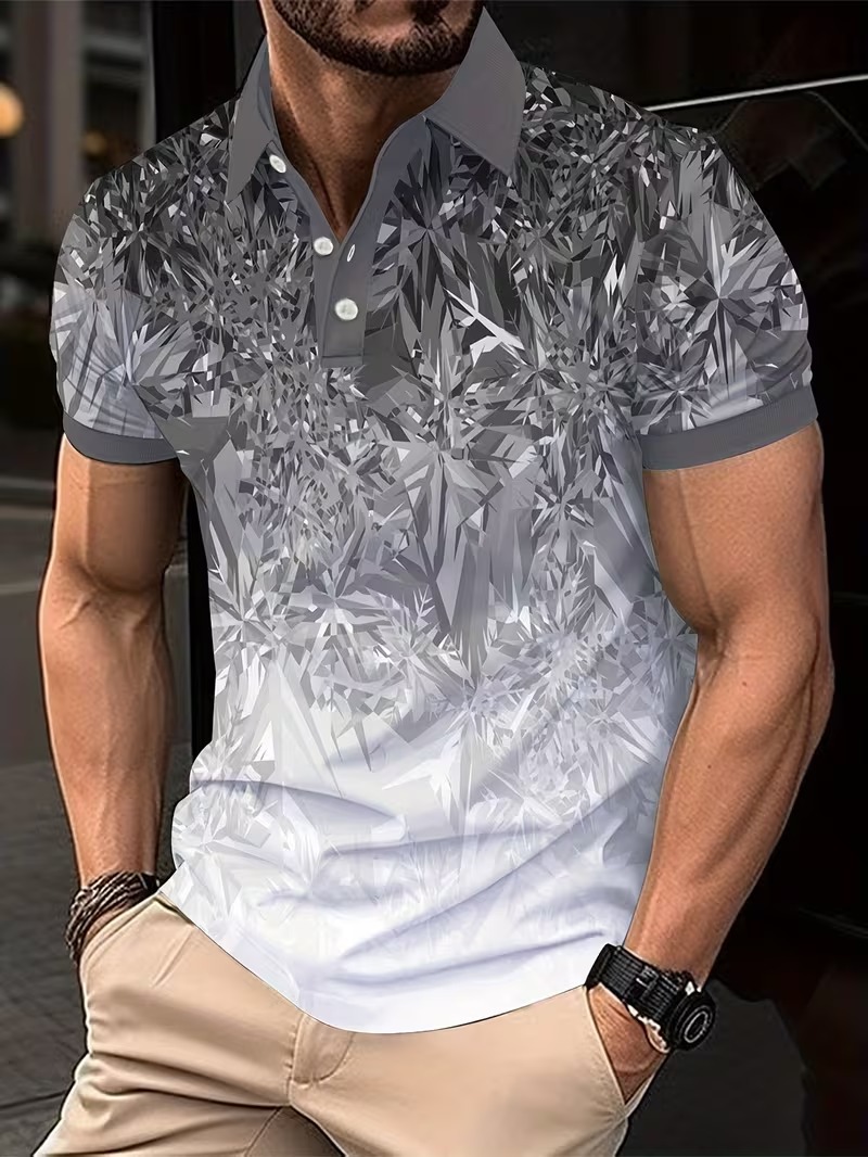 Herren-Poloshirt mit Farbverla – Men'S Fashion Golf Clothing Bewertung und Preis