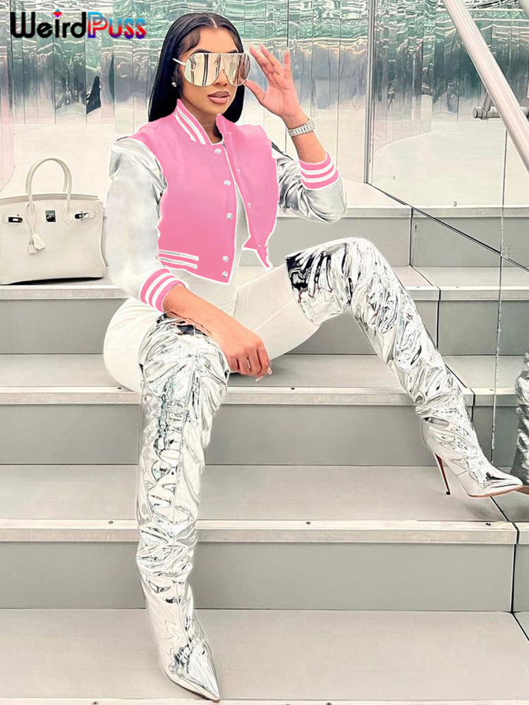 Weird Puss Fluffy Letter Kurze – Varsity Jacket Letterman Bewertung und Preis