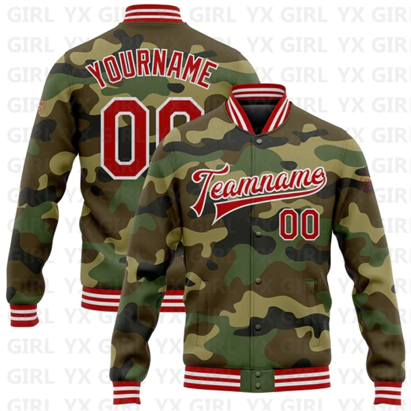 Maßgefertigte Tarnmuster Lila- – Varsity Jacket Letterman Bewertung und Preis