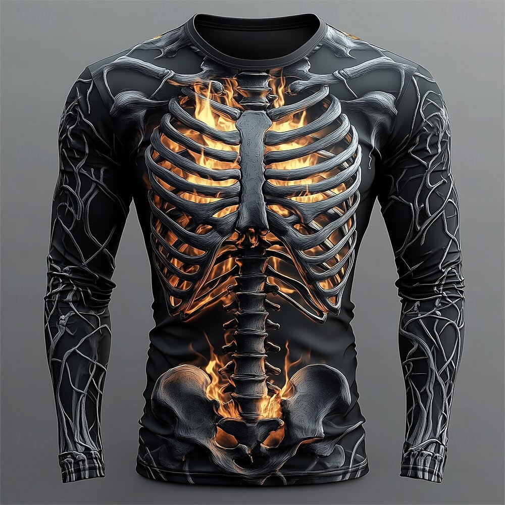 Herren 3D-Flammen-Totenkopf-Mu – Men'S Fashion T Shirts Bewertung und Preis
