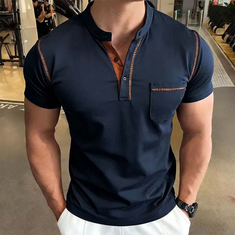 Neues Sommer-Herren-Henley-Kra – Men'S Fashion Polo Bewertung und Preis