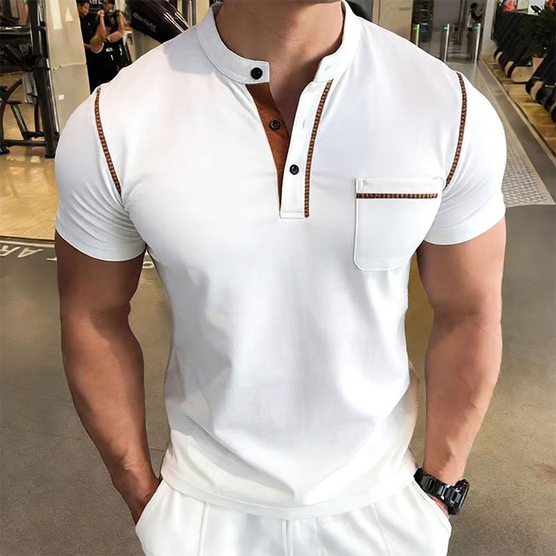 Neues Sommer-Herren-Henley-Kra – Men'S Fashion Polo Bewertung und Preis